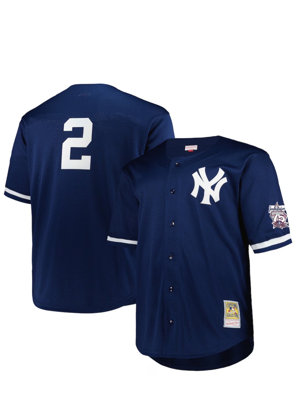 Derek Jeter Yankees Mitchell & Ness Big & Tall Cooperstown Mesh Batting jersey